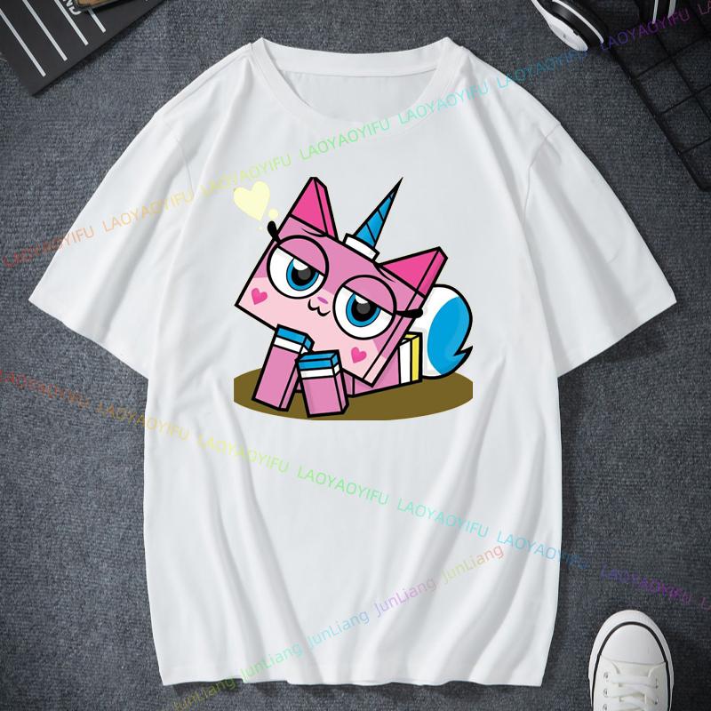 Unikitty Cat T Shirt Movie Cartoon Cute  Funny Tee Man Womens Short Sleeves Gift TShirt