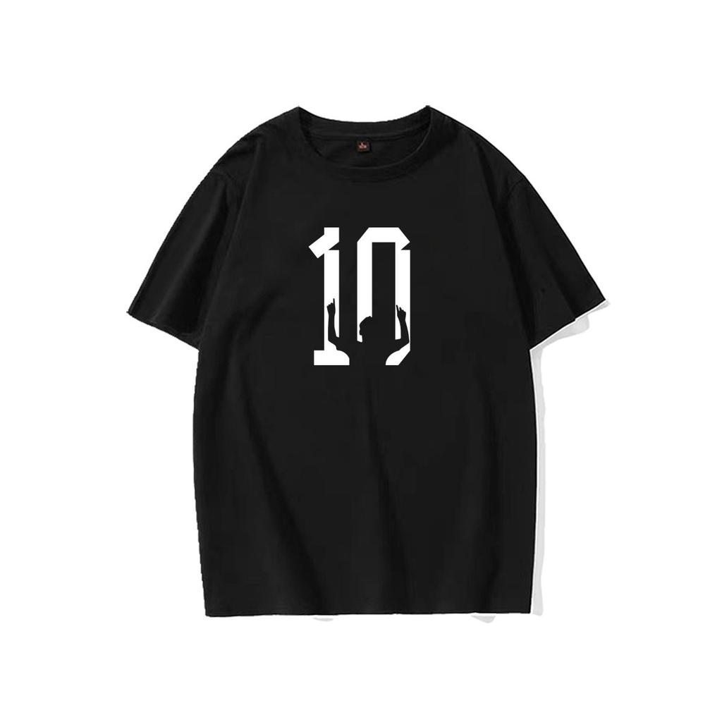 Messi Gedrucktes T-Shirt Messi Fußball Perimeter Paris Barcelona Argentinien Mannschaftssport Kurzarm Top