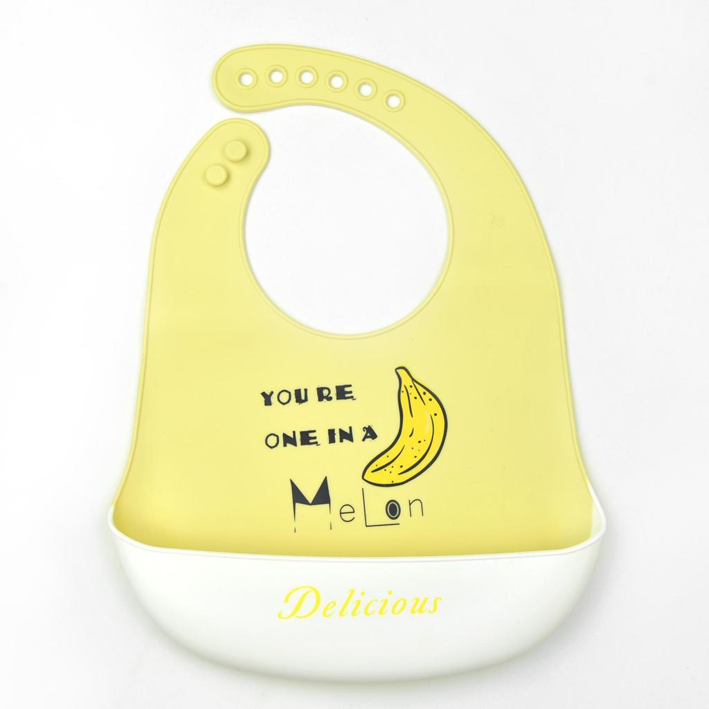 Babador de silicone à prova d'água para bebês - Babador de arroz descartável grande
