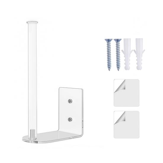 Wall Mounted Hat Hook Transparent Acrylic Hat Organizer Baseball Cap Holder with Adhesive/Drilling Installation Kit for Door Closet Bedroom