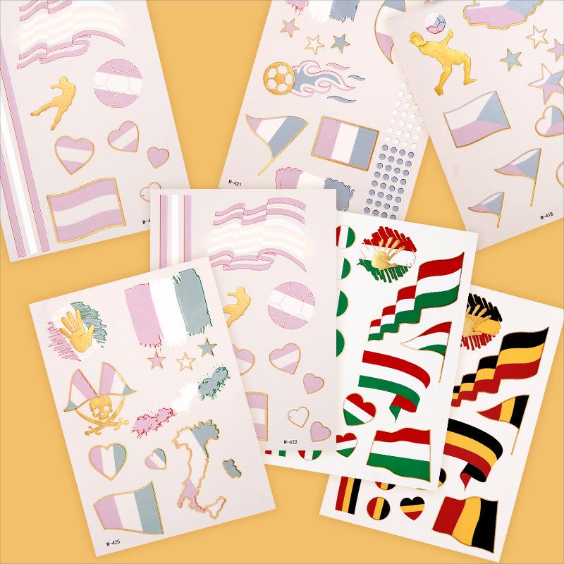 Tattoo Sticker Waterproof Bronzing Football World Cup Theme Event Holiday Tattoo