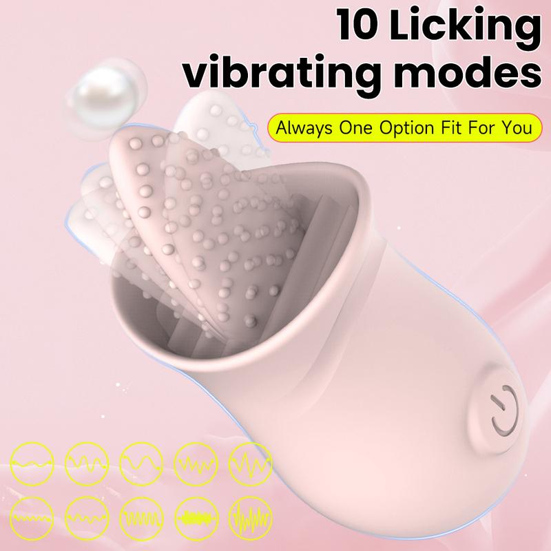 Clitoris Tongue Licking Vibrator 10 Speeds Vibrating Rechargeable Nipple Massager Clitorid G Spot Stimulator Sex Toys for Women