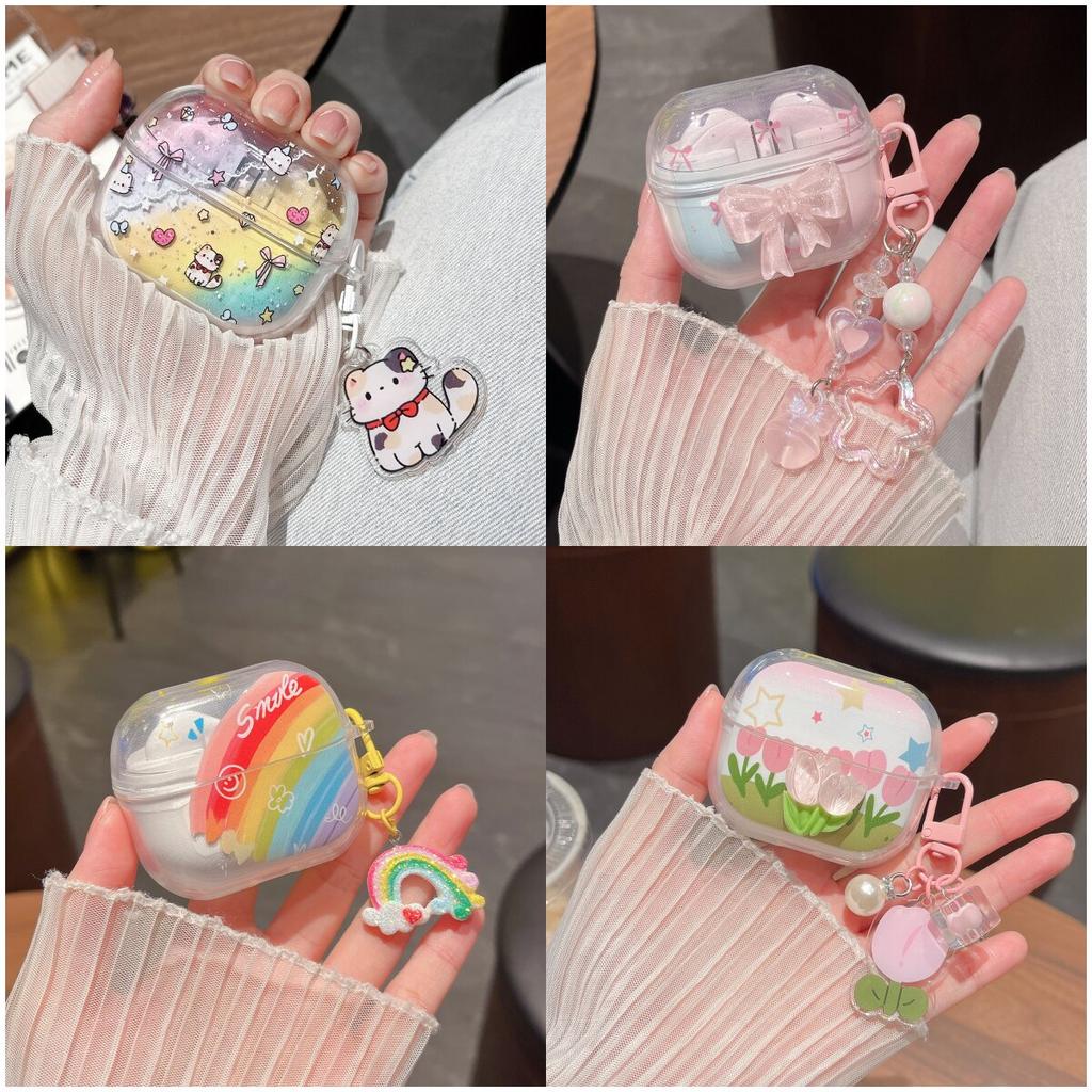 Cute Cartoon Earphone Case For Samsung Galaxy Buds 3 Pro TPU Shell Transparent Headphone Cover For Galaxy Buds3 Protective Cover