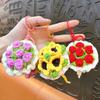 Handmade Crochet Flower Keychains Purse Bag Accessories Key Charm Car Keyrings Valentines Gift Bouquet Keychain Women