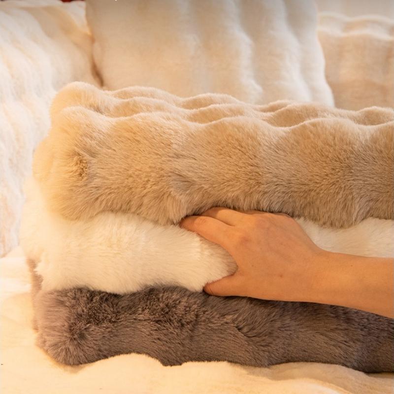 Thicken Warm Imitation Rabbit Fur Plush Sofa Cover Non-slip Soft Sofa Towel Couch Cushion For Living Room Modern Home Decor