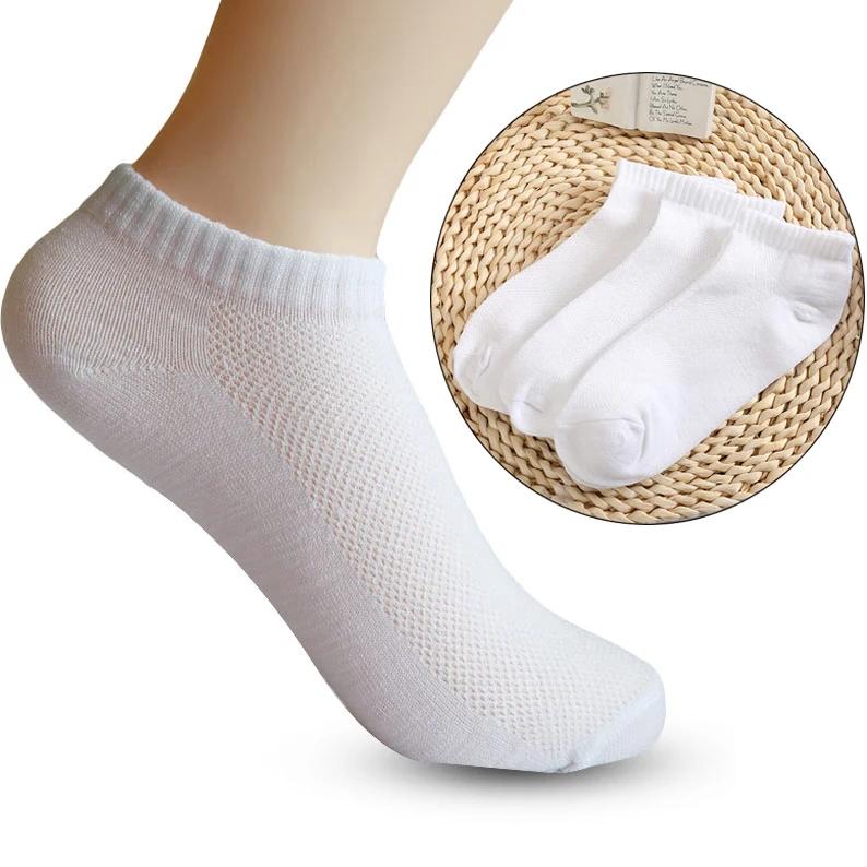 

1-5Pairs/Lot Low Cut Men Socks Solid Color Black White Gray Breathable Cotton Sports Socks Male Short Socks for Women Men 2pairs білий