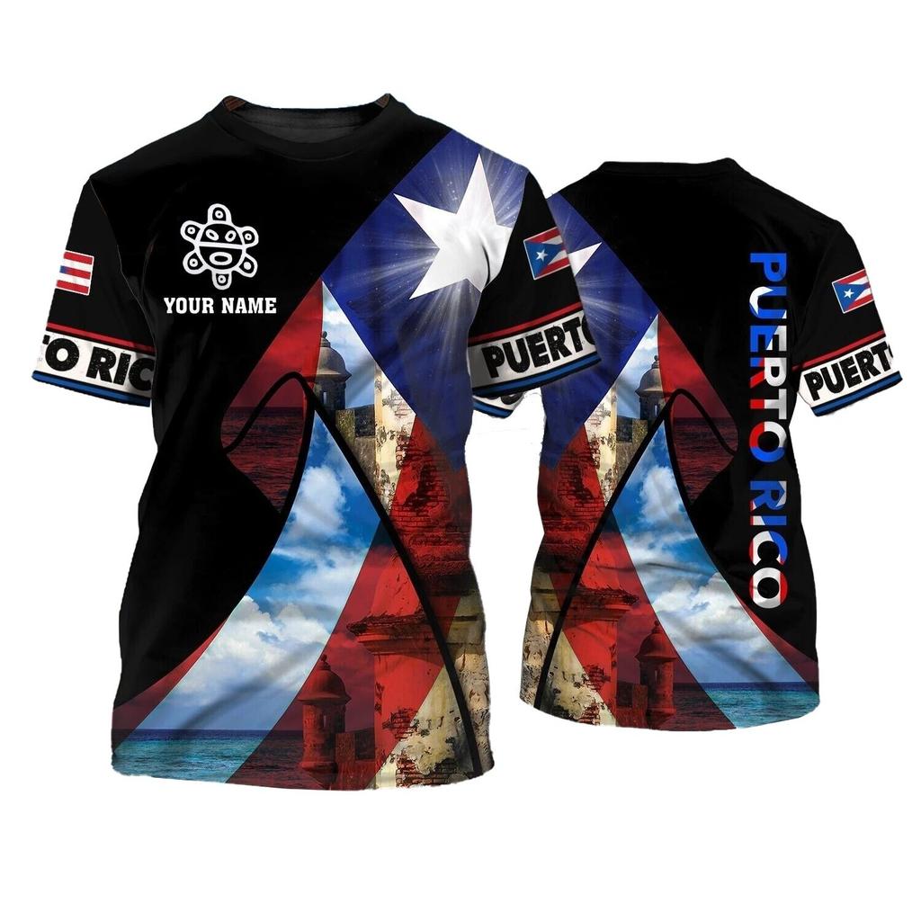 Personalized Name Puerto Rico T-Shirt 3D Puerto Rico Shirt for Men Women Puert