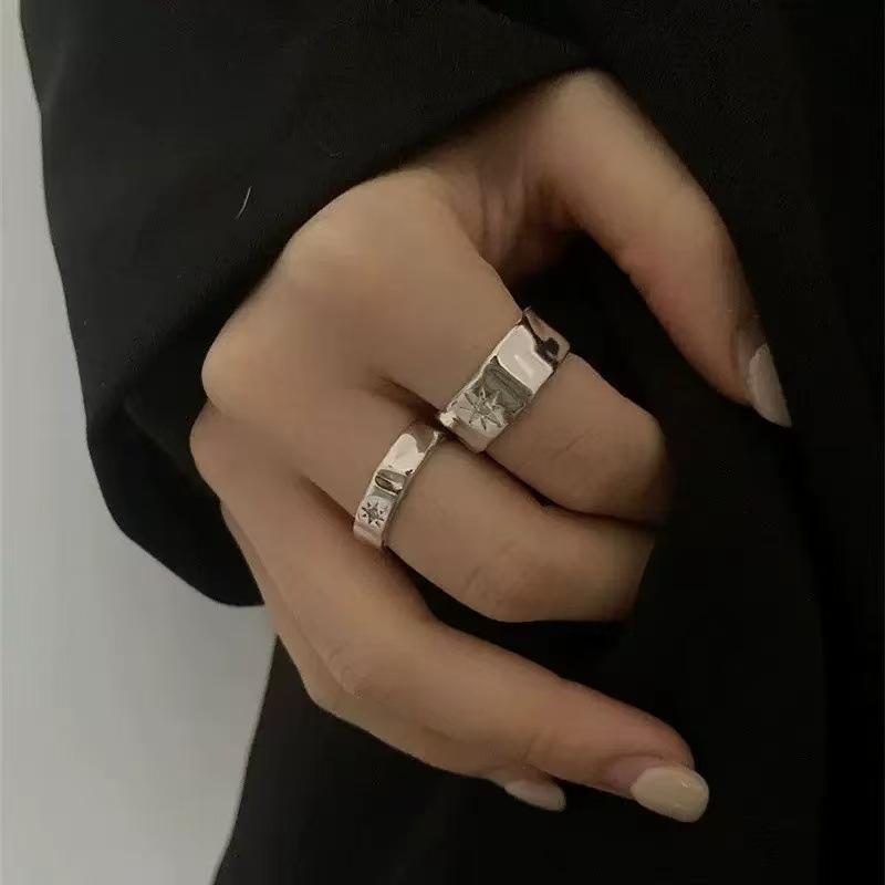 925 Sterling Silver Designer Jewelry Star Zircon Rings For Women Couple Wedding Engagement Luxury Accessories Argent 925