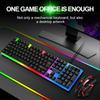 T-WOLF TF230 USB Wired Mechanical Keyboard and Mouse Set with Colorful Backlight for PC Computer Laptop, Black