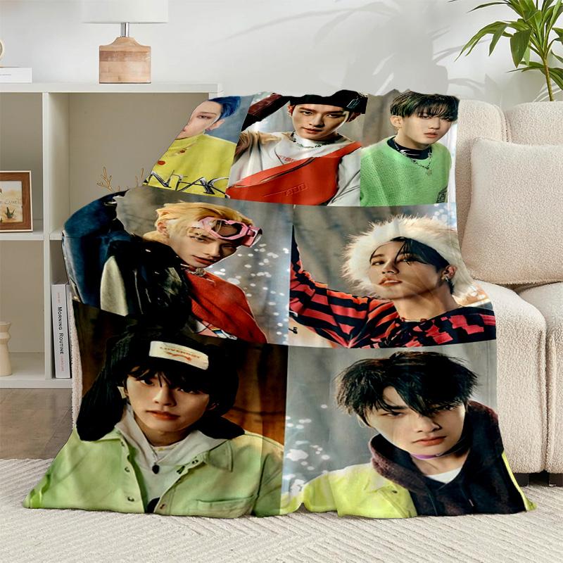 1PC K-pop Group Stray Flannel Blanket Gift, Suitable for Both Men And Women, Soft Ideal for Beds And Sofa, Birthday Or Christmas Gift