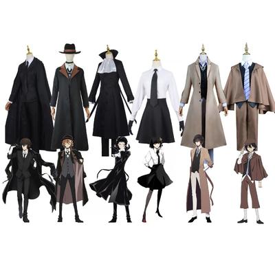 Wenhao Wild Dog Cos Suit and Akiko Yosano Cos Suit Dazaiji Nakahara Cosplay Costume Full Set