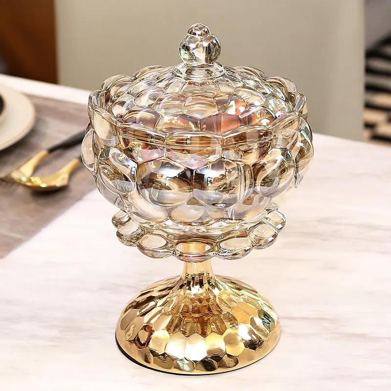 Glas-Vorratsglas mit Deckel Tee-Kaffee-Dosen Snack-Süßigkeiten-Gläser Metallbasis Einfache Hausküche Lebensmittel-Aufbewahrungsbehälter Küchenartikel