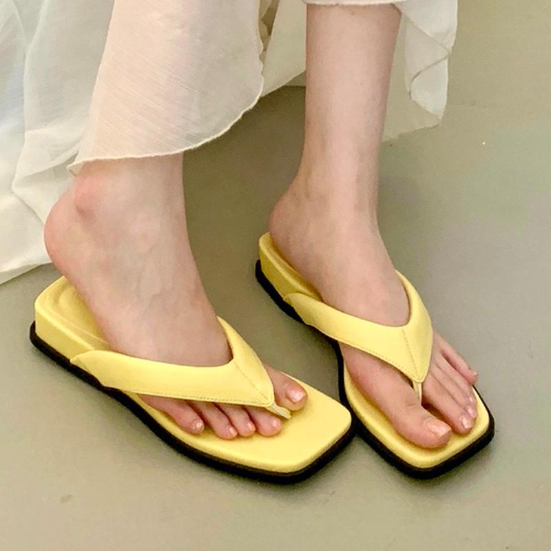 Fashion Clip Toe Women Flats Slippers Casual Cozy Shoes Walking Fashion Shoes Summer Woman Sandals 2025 Trend Platform Beach Lady Shoes