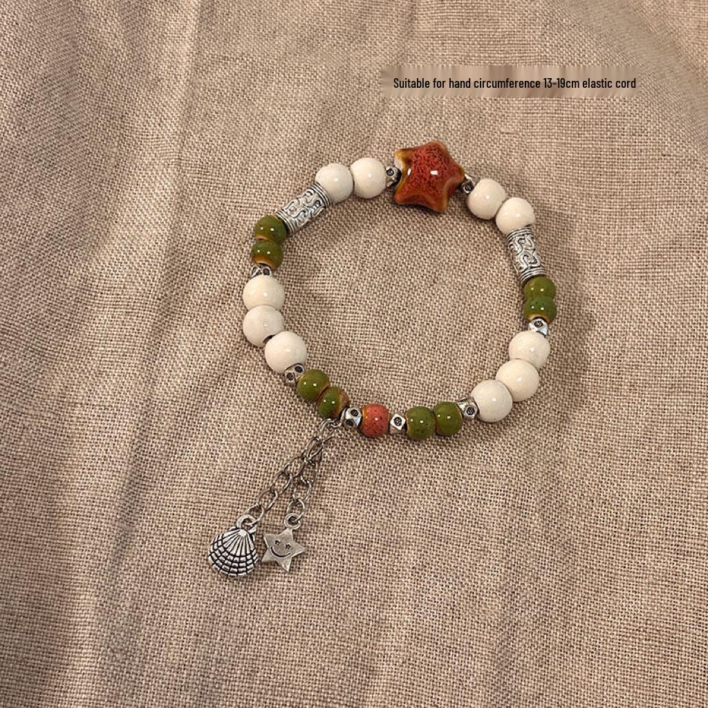 Summer 2023 Handmade Ceramic Beaded Bracelet In New Chinese Ethnic Style for Women