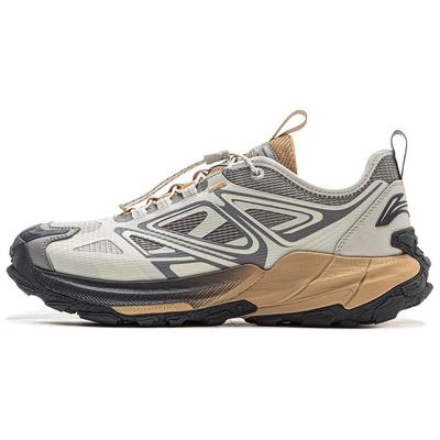 Li Ning Yijie 2.0 V2 Bequeme Vielseitige Stoßdämpfende Abriebfeste Rutschfeste Low-Top Wanderschuhe Unisex Wanderschuhe Hellgrau AHTV001-4