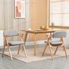 HOMEFUN Sedie Pieghevoli con Braccioli, Sedia da Pranzo Pieghevole Impilabile in Legno con Sedili Imbottiti Set di 2 Cucina Ufficio Matrimonio Festa, Grigio