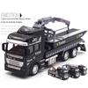 Realistic Alloy Police Rescue Transport Vehicle Pull back Car Eucation Kids Toy
