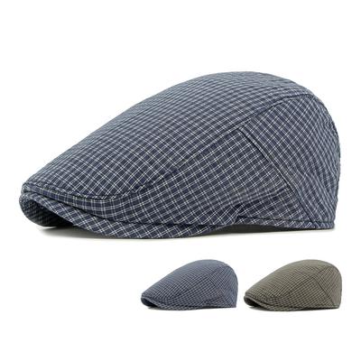 Beret Men's British Retro Forward Cap Plaid Paintsman's Cap