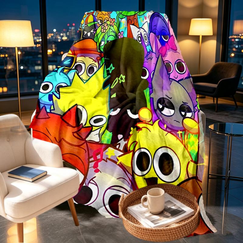 Sprunki Game Print Blanket - Soft & Comfortable, for Bedroom, Travel, Sofa, Home Decoration - Birthday Christmas Gift for Friend
