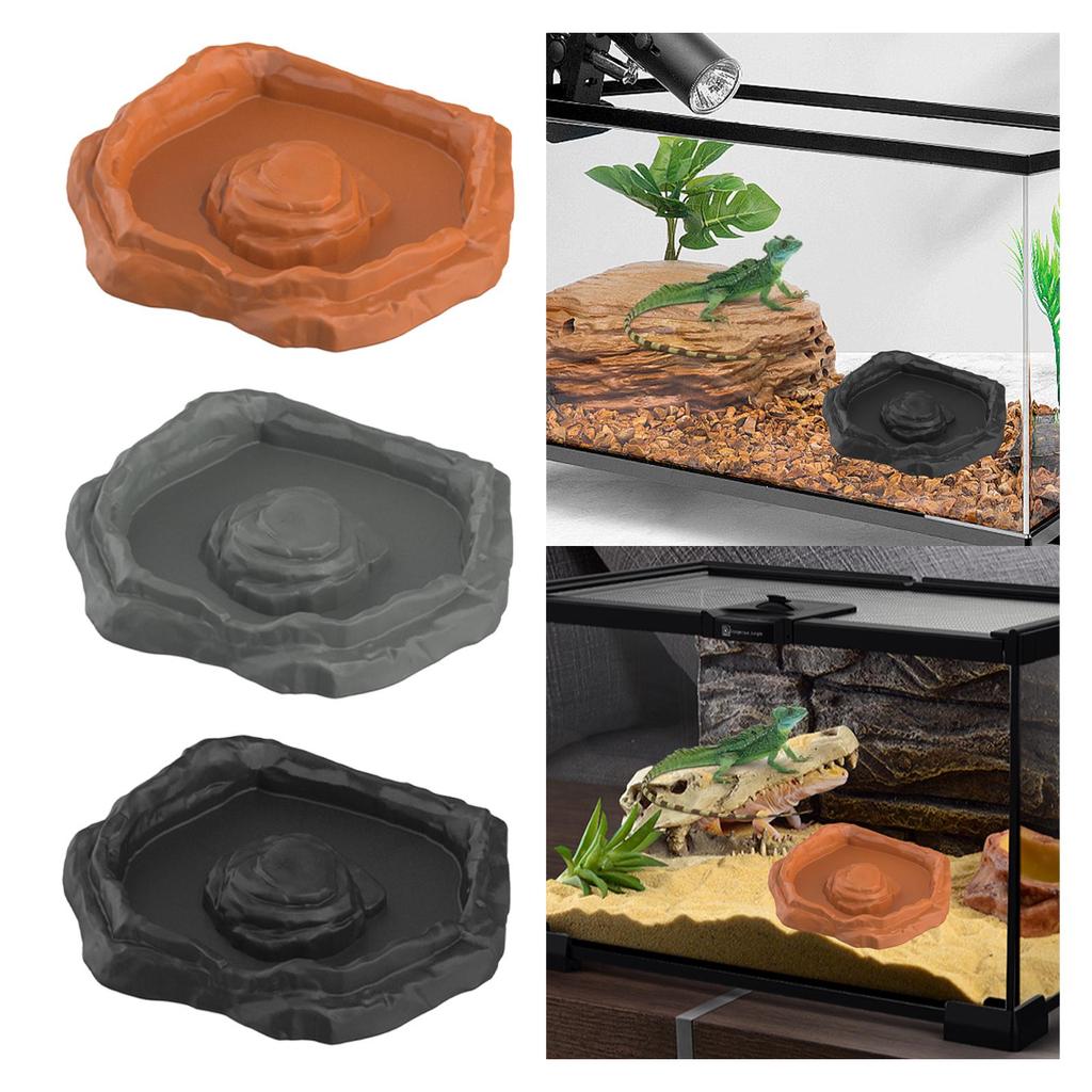 Reptilien Futter Napf Tank oder Aquarium Zubehör Reptilien Wassernapf Futterschale für Bartagame Gecko Eidechse Schildkröte Einsiedlerkrebs