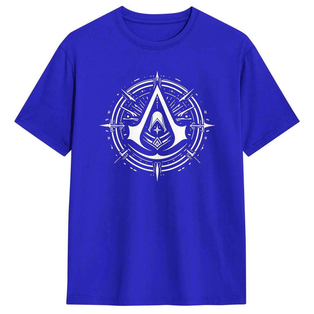 Unisexs T Shirt Assassins Creed Cryptic Symbol T Shirts Trending Beach Tee Shirt Y2k Fun Pure Cotton Tops Plus Size 6xl