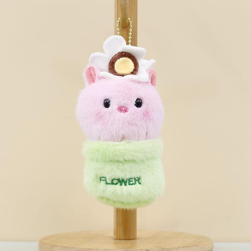 Bunny Adorable Plush Keychain Cute Potted Bunny Stuffed Animal Soft Plush Short