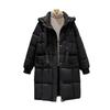 Neue mittellange und lange verdickte Kapuzen-Daunen-Baumwollpolsterung Kleidung lockere Winter-Baumwollpolsterung Kleidung Damen dünne Baumwollpolsterung Jacke