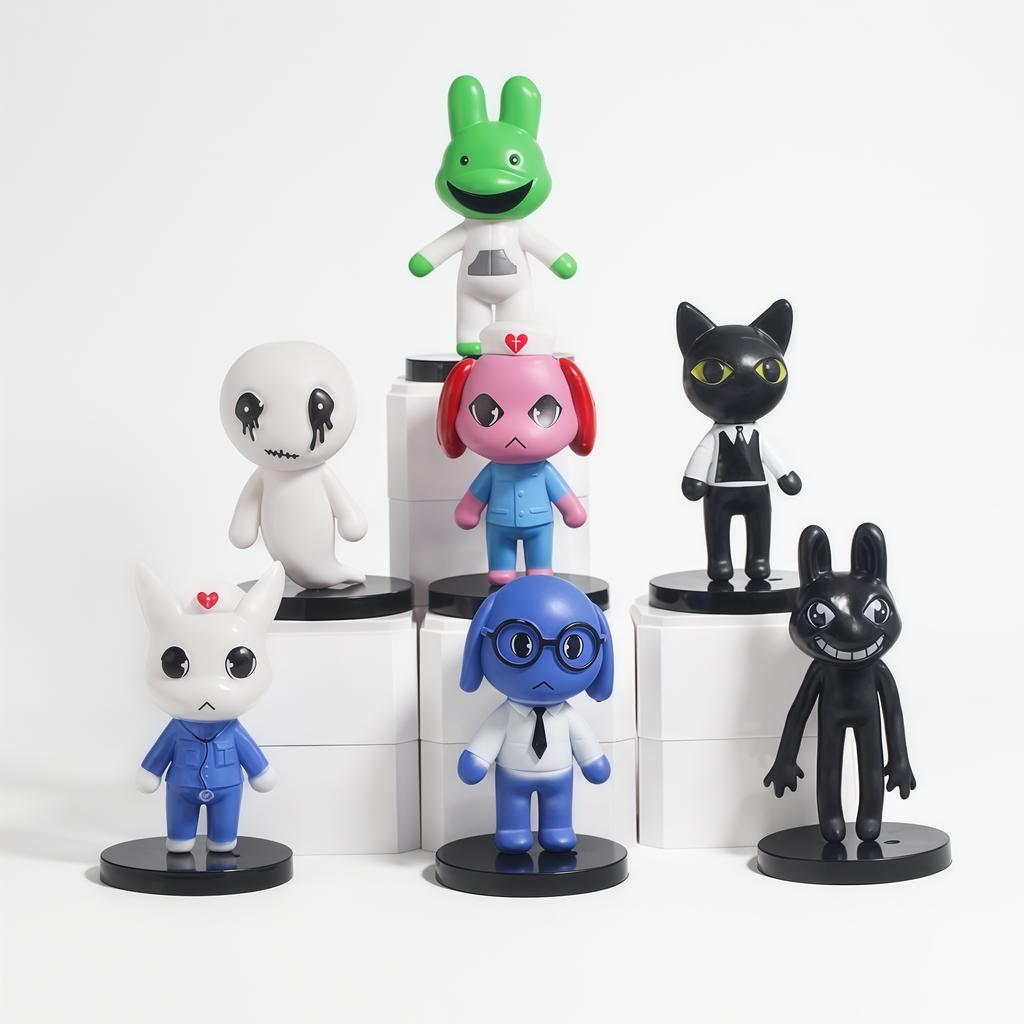 6/12/18 Stück Horror-Spiel Tierklinik Figur Katze Hund Charakter Statue Sammlerstück Schreibtisch Display Spielzeug Weihnachts-Geburtstagsgeschenk