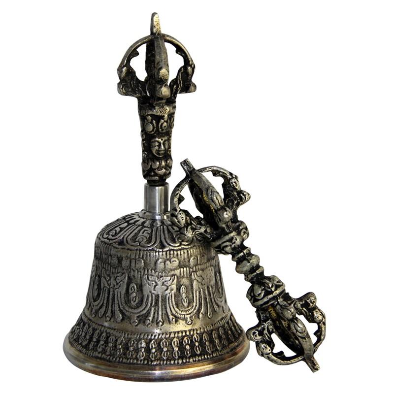 Tibetan Buddhist Meditation Bell and Dorje Set  Shiplies Extra Loud Multi-Purpose Hand Call Bell