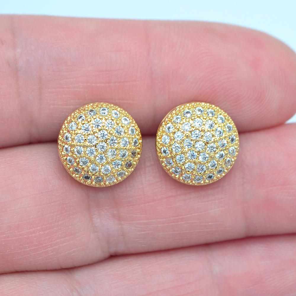 

Прозрачный кубический цирконий CZ Женская мода круглые серьги-гвоздики для свадьбы