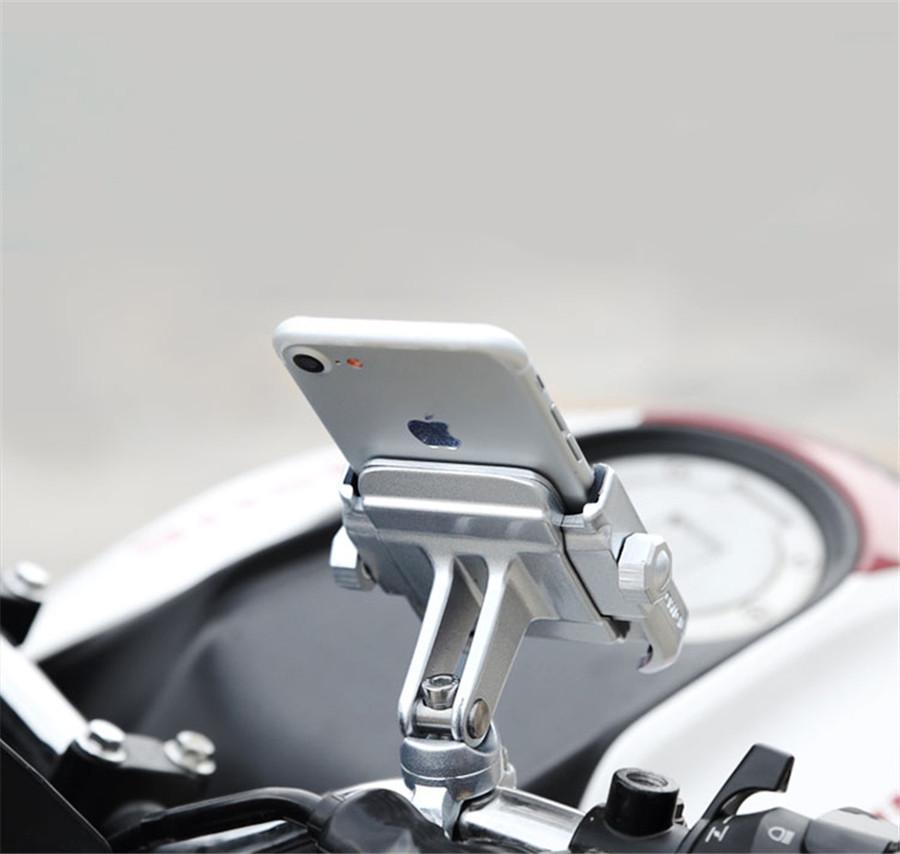 Aluminum Bike Motorcycle Phone Handlebar Mount Holder 360 Degree Rotating Universal Bicycle Phone Holder Clip for Cell Phone