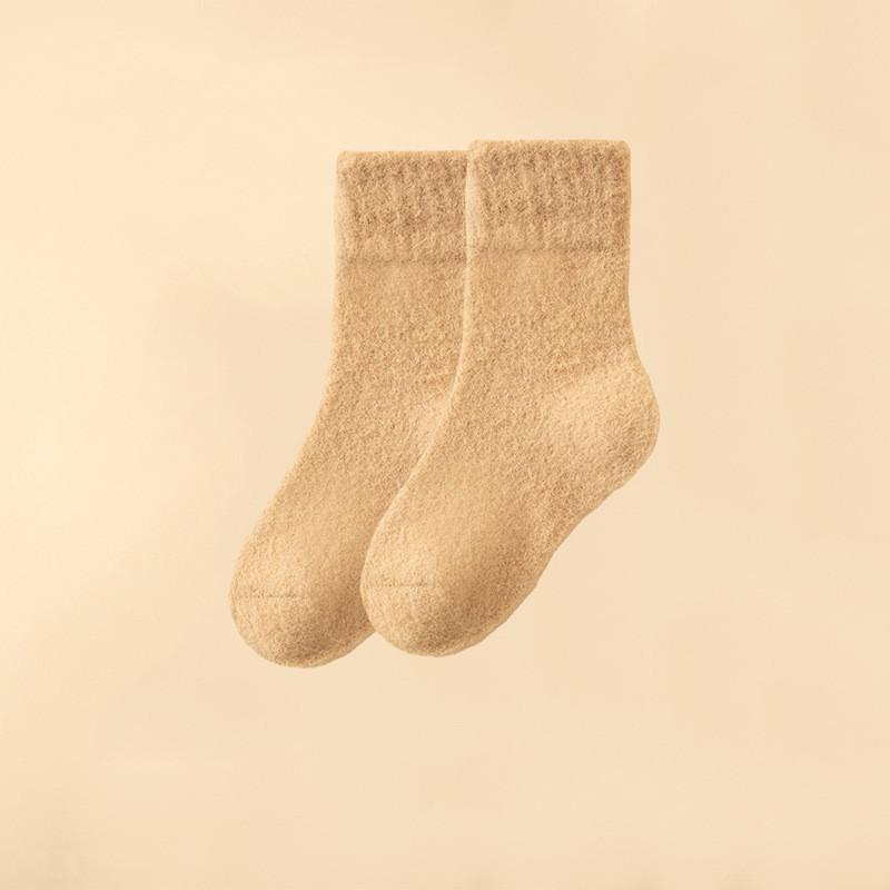 Kids Wool Socks Children Boys Girls Soft Thermal Stockings for Baby Fashion Solid Color Kids Autumn Winter Cashmere Plush Sock