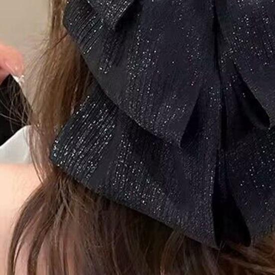 French Style Hair Claw, Decorative Hair Clip for Women, Large Ribbon Bowknot Decor Hair Claw for Daily Party Outing