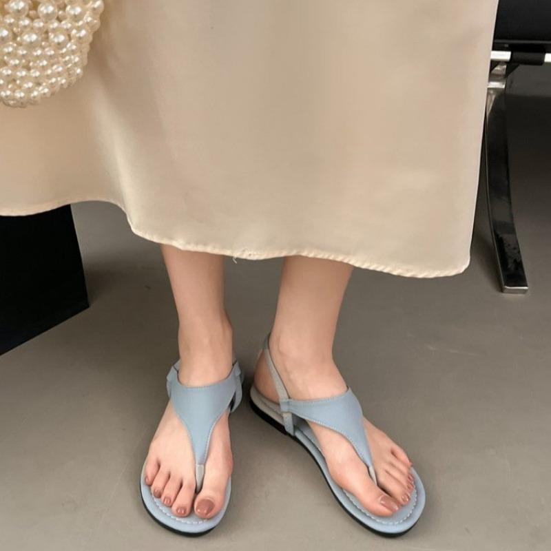 Fashion Retro Flat-bottomed Roman Comfortable Flip-flops for Women In 2025 Summer, New Casual and Fashionable Soft-soled Slippers