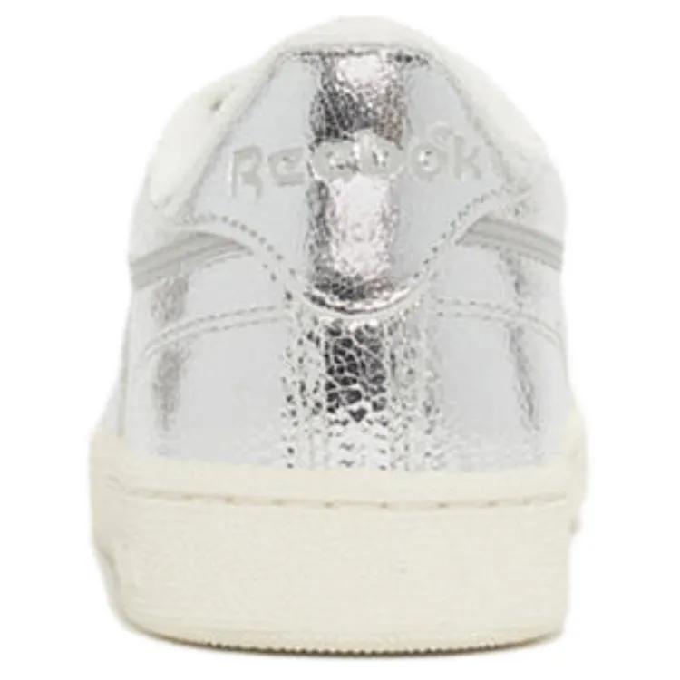 Reebok Womens Club C 85 'Silver' (women's sizes) Silver Metallic / Chalk / New Grey 1 Skate Shoes 100271719