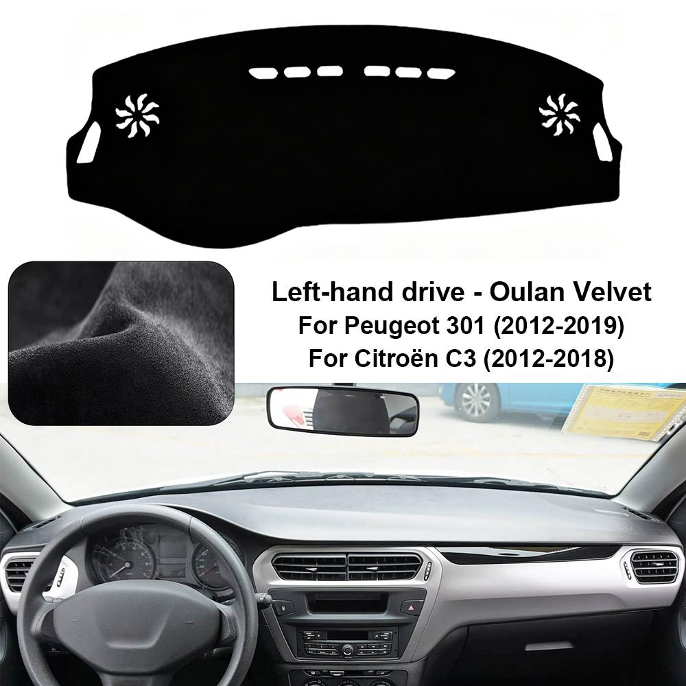 Car Dashboard Cover Pad For 2012-2019 Peugeot 301 Sunshade Protector Anti-UV Dash Mats Non-slip Pads Interior Accessories
