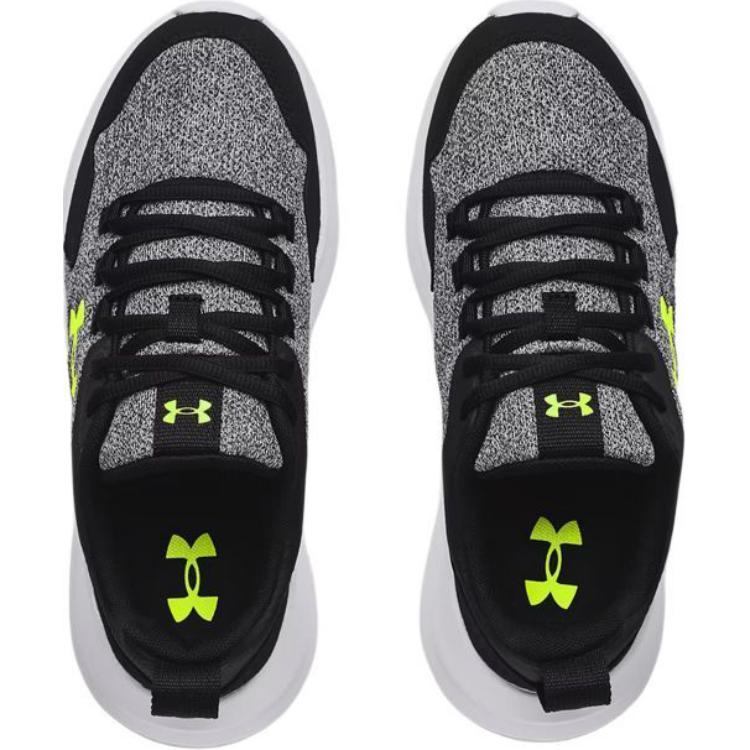 Under Armour Essential GS Black Neon Green Kids Sneakers White 3024554-001