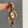 Jade Oval Small Dial Watch Women'S Niche Retro Court Style Bracelet Women'S Watch