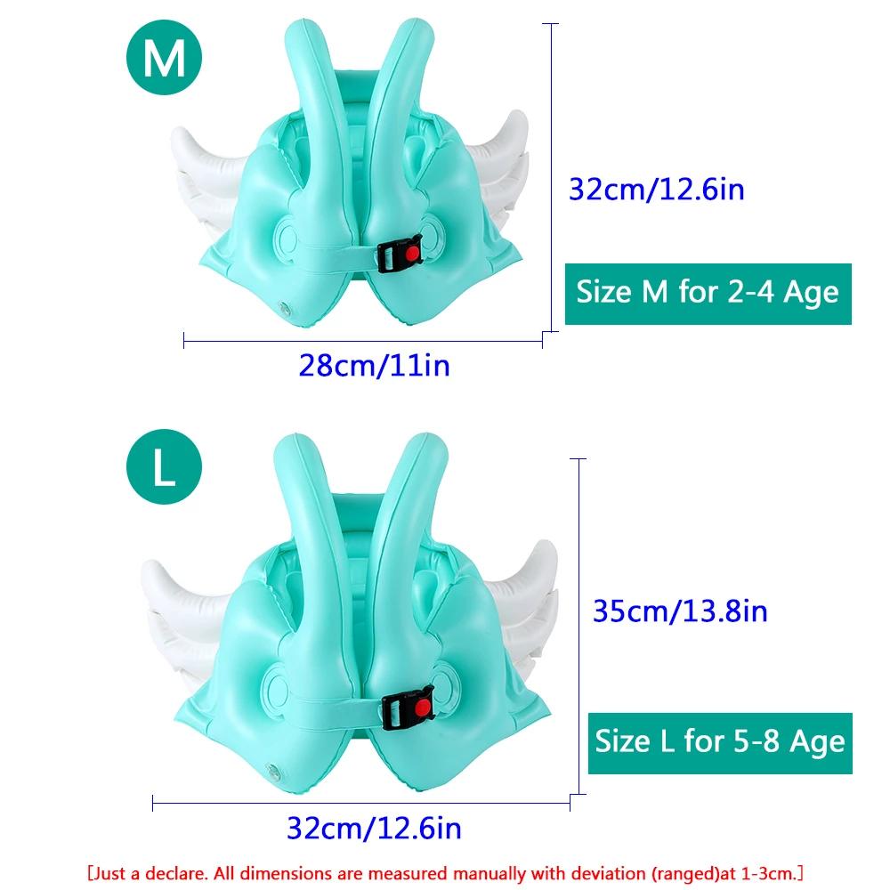 Gilet di Galleggiamento ad Ala d'Angelo 2-8 Anni Bambini Gonfiabile in PVC Galleggiante Piscina Imparare a Nuotare Nautica Deriva Accessori di Sicurezza Giubbotto di Salvataggio