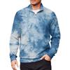 Men's Loose Casual 1/4 Zip Sweatshirt Fashion Printed Long Sleeve Top With Pockets