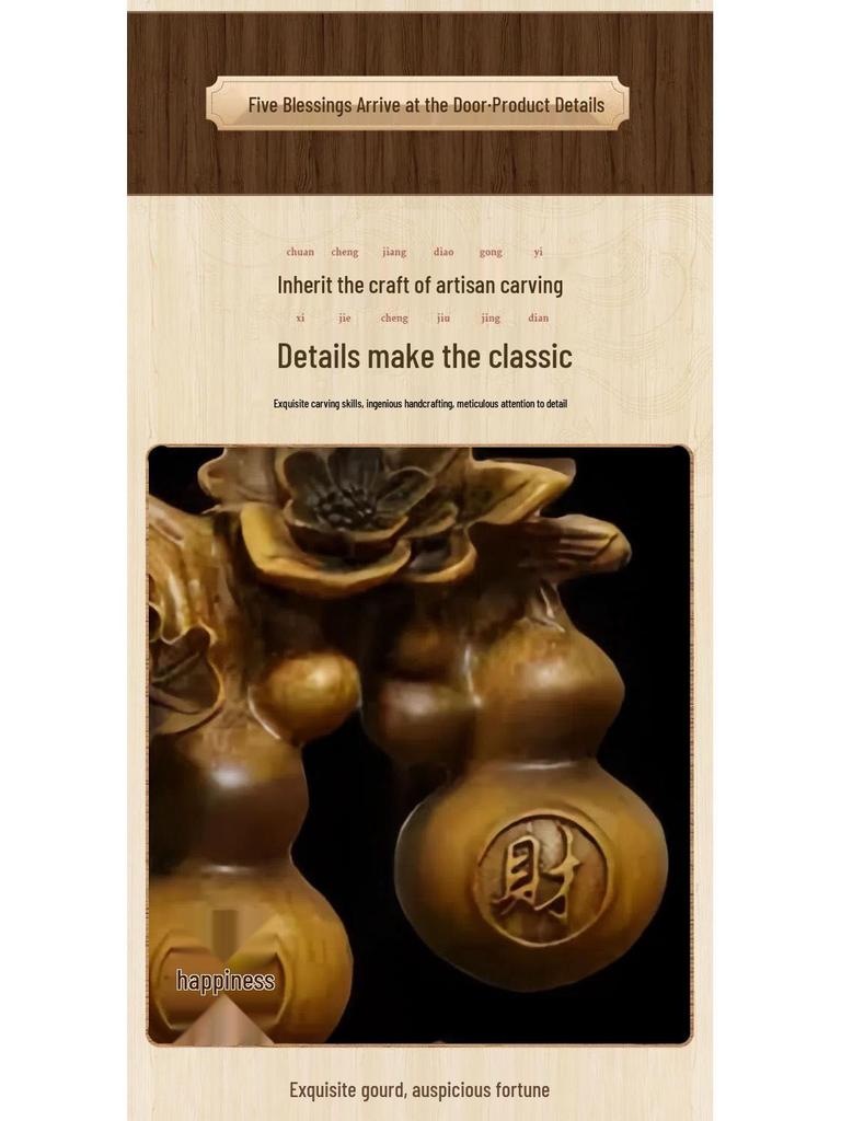 Fünf Segnungen Kürbis & Reichtum anziehende Kröte Ornament für Wohnzimmer oder Weinschrank Dekoration