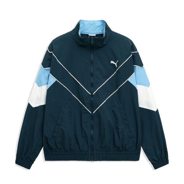 Puma Retro Kolorowy Blok Luźna Kurtka z Logo Marki Wygodna Stójka na Zamek Długi Rękaw Kurtki Unisex 634278-06