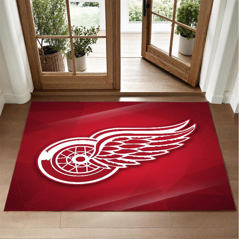 Detroit Red Wings Design Kristall-Samt-Teppich Weich Dekorative Matte für Schlafzimmer Eingang