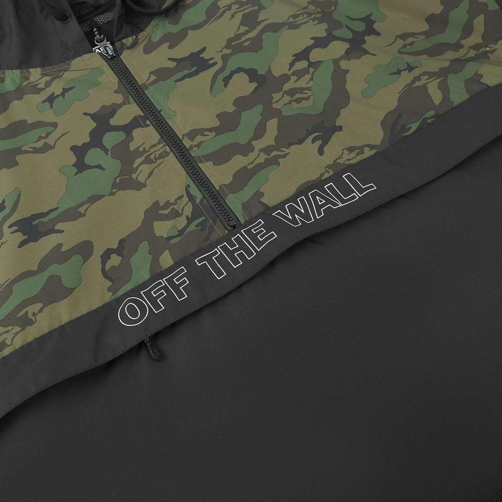Vans Camo Panel Half-Zip Anorak Hoodie Black Green Unisex VN0A48A1BLK
