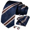Wedding Tie for Men Red Shinny Silk Necktie Set with Gold Ring Pocket Square Cufflinks Set Dibangu