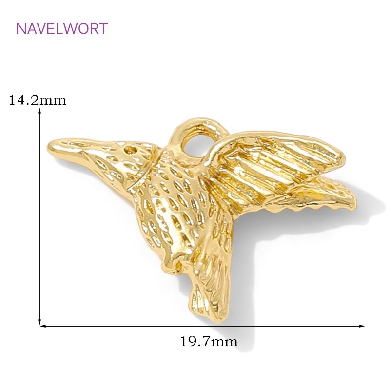 

18K Gold Plated Brass Hummingbird Charms Pendant For Jewelry Making Supplies,Charms For Bracelet,DIY Earrings Making Findings 2 pieces