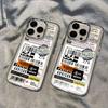 Custodia Trasparente Trendy con Etichetta per iPhone 17 Air 16 15 14 13 12 11 Pro Max XR X XS 7 8 Plus Cover in Silicone 16 15 14 Plus Custodia