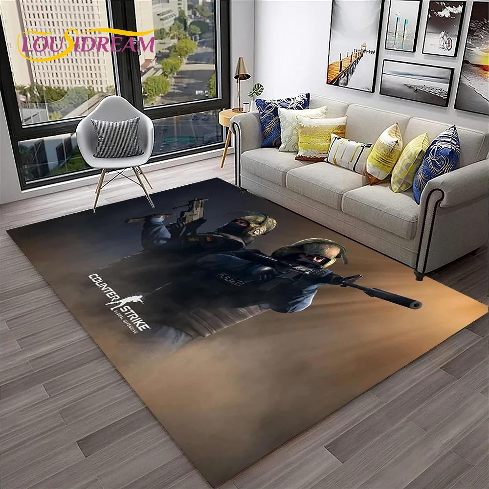 3D CS GO Game,Counter Strike Gamer Carpet Rug for Home Living Room Bedroom Sofa Doormat Decor,kids Area Rug Non-slip Floor Mat