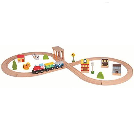 

Wooden train set figure-of-eight