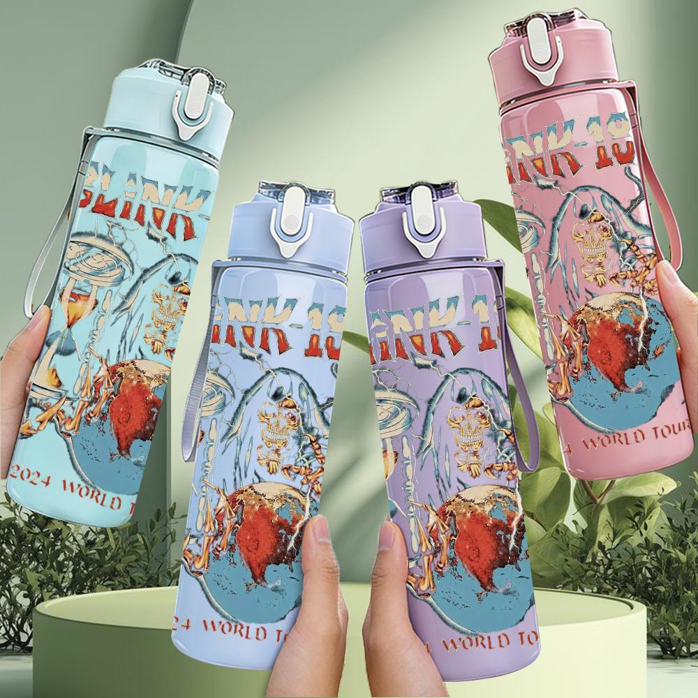 1PC Vintage Dark Fantasy Band Art Collage Print 750ml Portable Sports Water Bottle Leakproof Gym Outdoor Travel Drink Cup